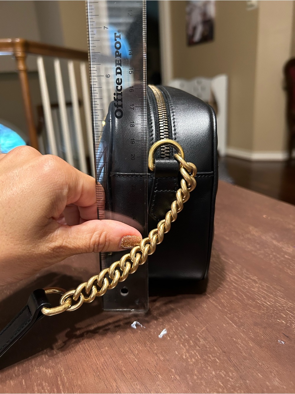 Gucci Black GG Marmont Leather Crossbody Bag - Picture 7 of 9